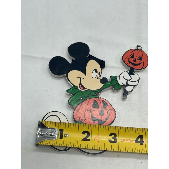 Vintage Walt Disney Co HALLOWEEN 2  MICKEY MOUSE 6” Wooden Ornament 1987 RARE - Picture 9 of 16